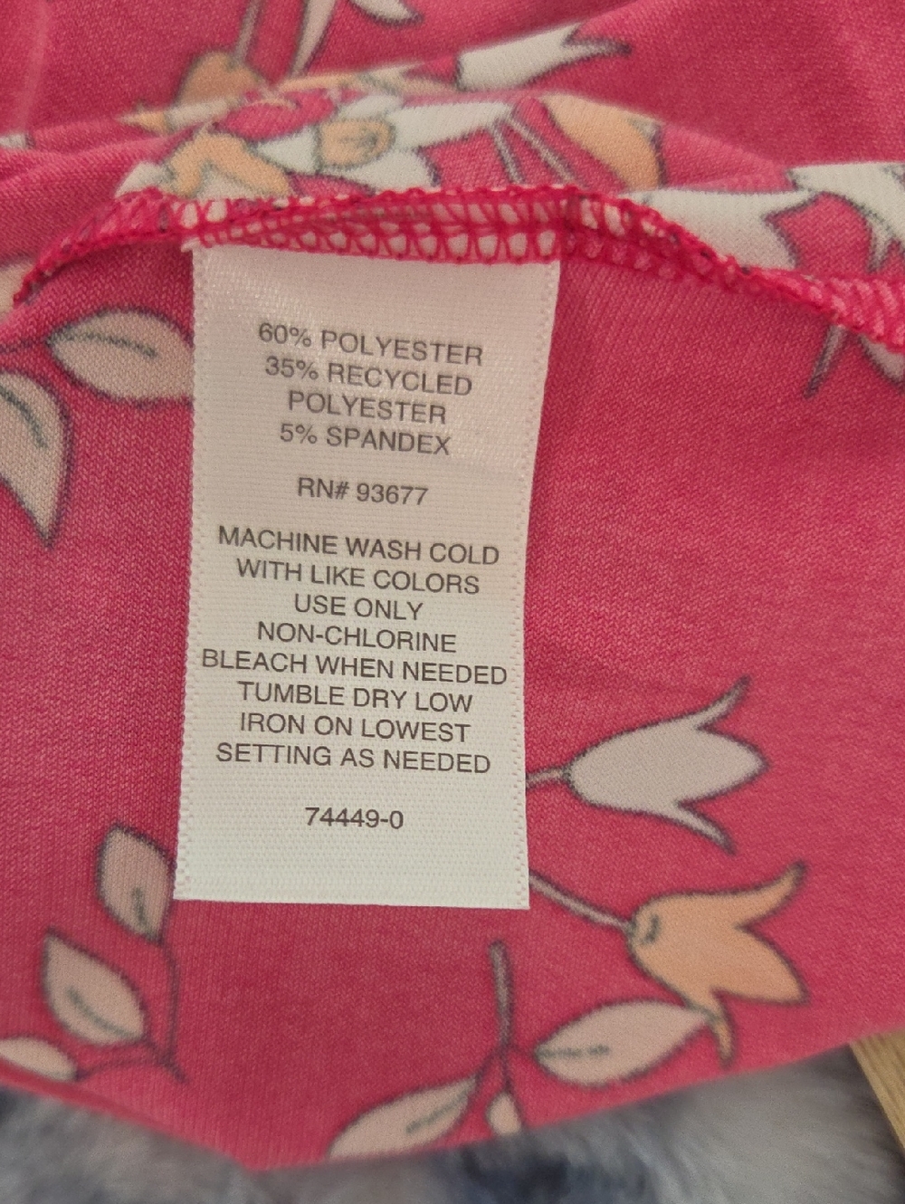 Liz Claiborne Dark Pink Floral Ruffle Sleeve Blouse - Picture 4 of 4